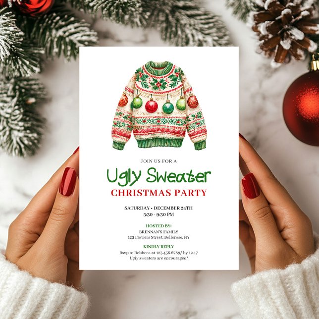 Minimalist Funny Ugly Sweater Holiday Card (Minimalist Funny Ugly Sweater Holiday Card)