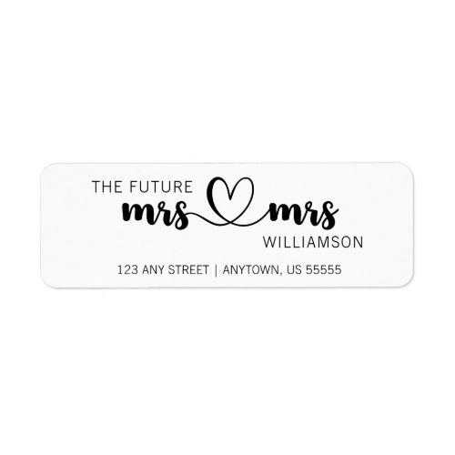 Minimalist Future MRS and MRS Return Address  Label