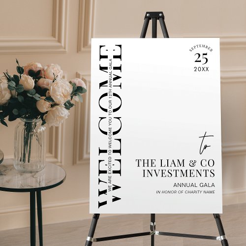 Minimalist Gala Dinner Business Event Welcome Sign