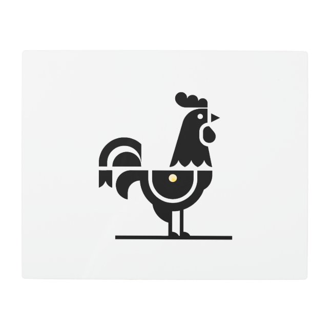 Minimalist Galo de Barcelos Metal Wall Art – Moder (Front)