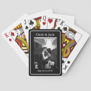 Minimalist Game one Black and white Couple Photo  Poker Cards