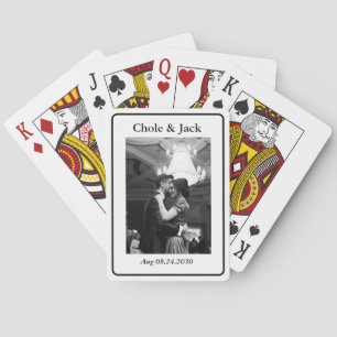Minimalist Game one Black and white Couple Photo Poker Cards