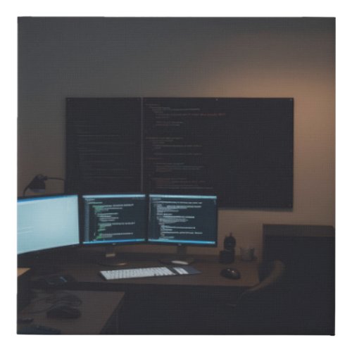 Minimalist gamer room faux canvas print