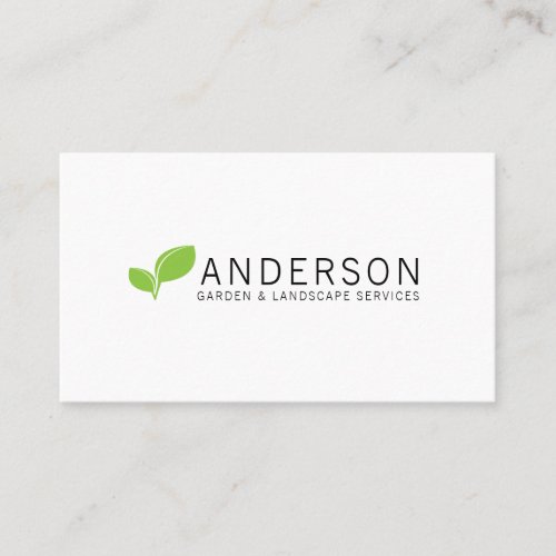 Minimalist Garden Landscaping Service Business Card