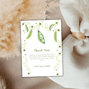 Minimalist Garden Sweet Pea In Pod Baby Shower Thank You Card