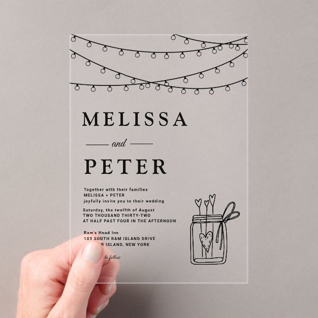  Minimalist Garland Classic Wedding Acrylic Invitations (Insitu (Handheld))
