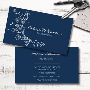 Minimalist Gathered Flowers Business Card
