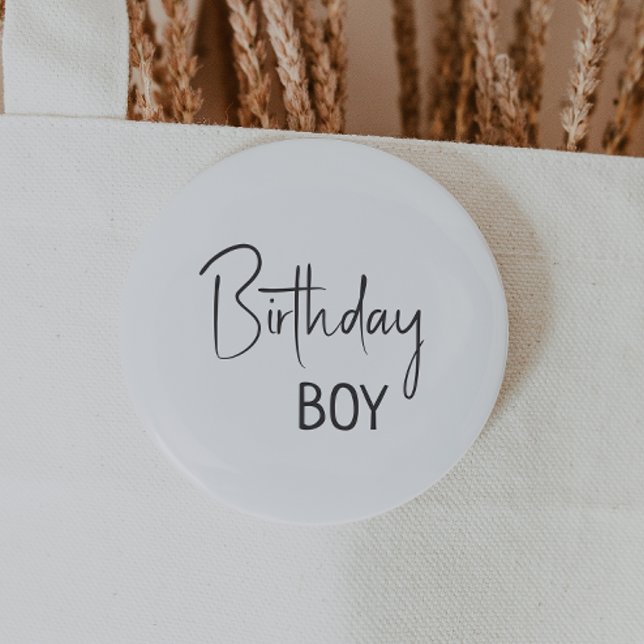 Minimalist Gender Neutral Birthday Boy Button (Creator Uploaded)