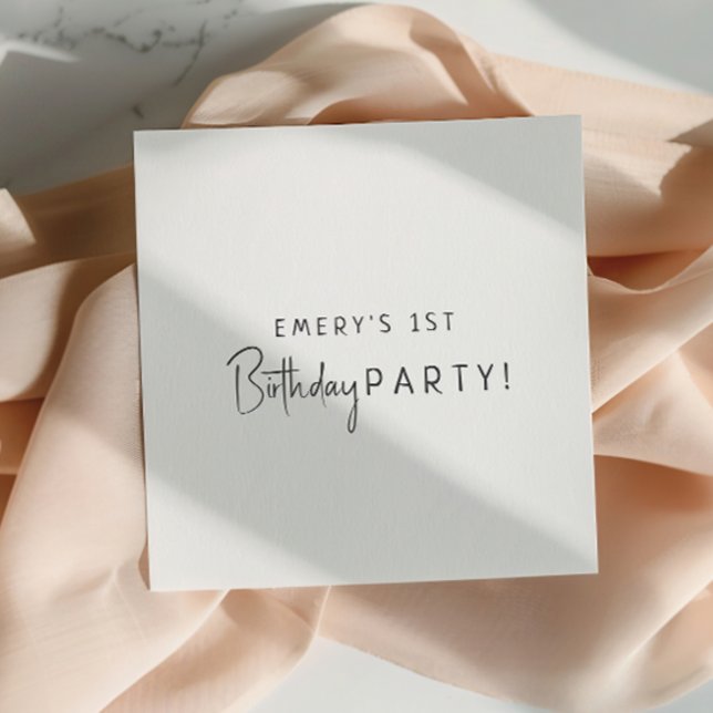 Minimalist Gender Neutral Birthday Party Napkins (Creator Uploaded)