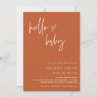 Minimalist Gender Neutral Boho Hello Baby Shower I Invitation