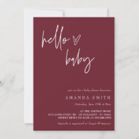 Minimalist Gender Neutral Boho Hello Baby Shower I Invitation