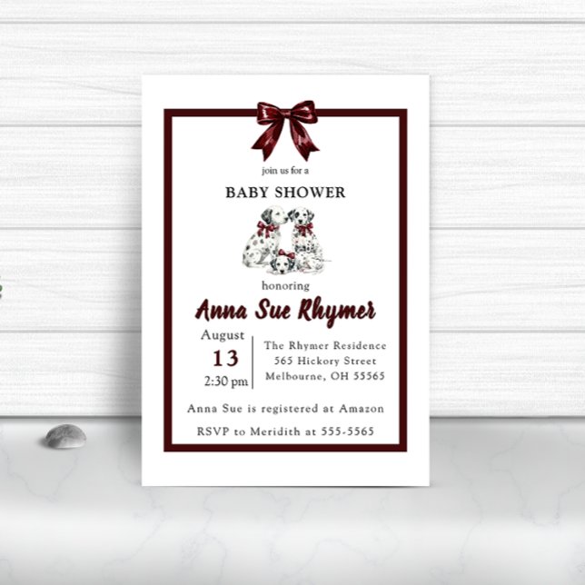 Minimalist Gender Neutral Chic Dalmation Invite (Creator Uploaded)