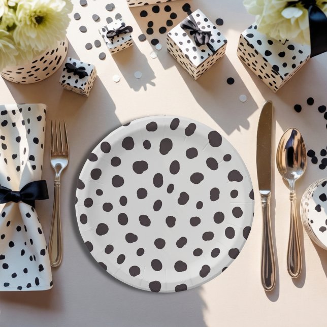 Minimalist Gender Neutral Chic Dalmation  Paper Plates (Creator Uploaded)