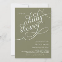 Minimalist Gender Neutral Elegant Boho Baby Shower Invitation