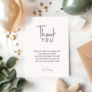 Minimalist Gender Neutral Flat Vertical Birthday Thank You Card