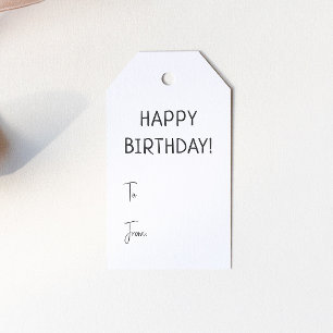 Minimalist Gender Neutral Happy Birthday Gift Tags