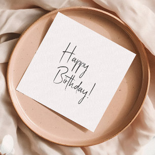 Minimalist Gender Neutral Happy Birthday Napkins