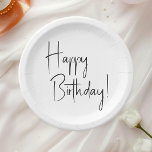 Minimalist Gender Neutral Happy Birthday Paper Plates<br><div class="desc">Celebrate your little one's special day with our minimalist gender-neutral happy birthday paper plates, designed for kids of all ages. This product is perfect for birthdays in any season—spring, summer, fall, or winter- featuring a clean, modern black-and-white design with a touch of boho whimsy. Its simple yet rustic style makes...</div>