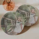 Minimalist Gender Neutral Happy Birthday Photo Paper Plates<br><div class="desc">Celebrate your little one's special day with our minimalist gender-neutral happy birthday photo paper plates, designed for kids of all ages. This product is perfect for birthdays in any season—spring, summer, fall, or winter- featuring a clean, modern black-and-white design with a touch of boho whimsy. Its simple yet rustic style...</div>