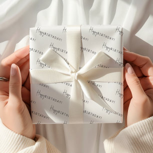 Minimalist Gender Neutral Happy Birthday! Wrapping Paper Sheets