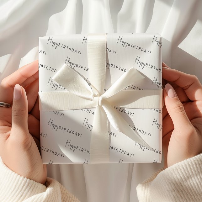 Minimalist Gender Neutral Happy Birthday! Wrapping Paper Sheets (Creator Uploaded)