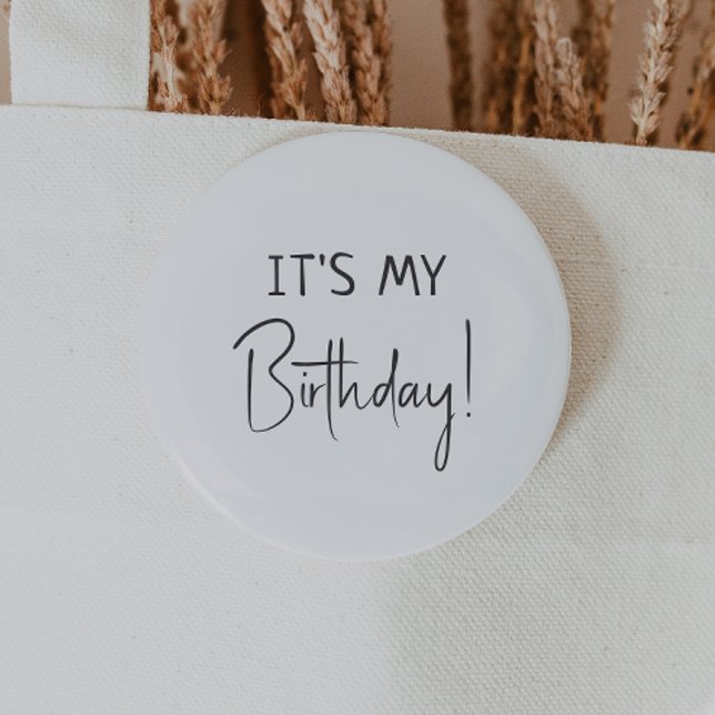 Minimalist Gender Neutral It's My Birthday Button (Creator Uploaded)