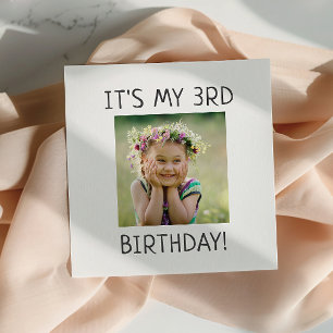 Minimalist Gender Neutral It's My Birthday Party Napkins