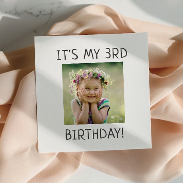 Minimalist Gender Neutral It's My Birthday Party Napkins (Creator Uploaded)