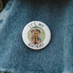 Minimalist Gender Neutral It's My Birthday Photo Button<br><div class="desc">Celebrate your little one's special day with our minimalist gender-neutral it's my birthday photo button, designed for kids of all ages. This product is perfect for birthdays in any season—spring, summer, fall, or winter- featuring a clean, modern black-and-white design with a touch of boho whimsy. Its simple yet rustic style...</div>