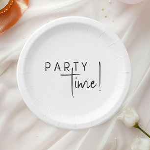 Minimalist Gender Neutral Party Time Paper Plates