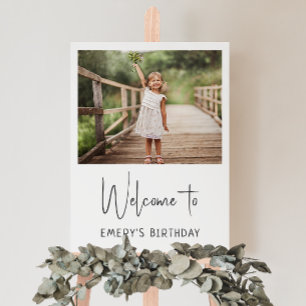 Minimalist Gender Neutral Photo Welcome Birthday Foam Board