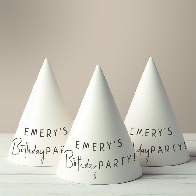 Minimalist Gender Neutral With Name Birthday Party Hat (Creator Uploaded)