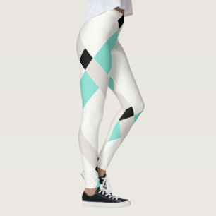 Minimalist Geo Color Blocks Modern Art Leggings