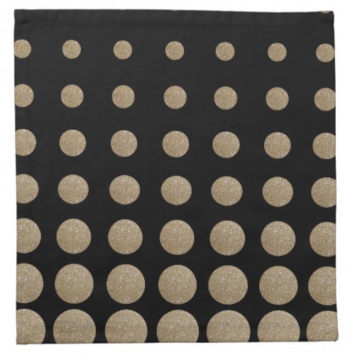 minimalist geometric black gold glitter polka dots cloth napkin
