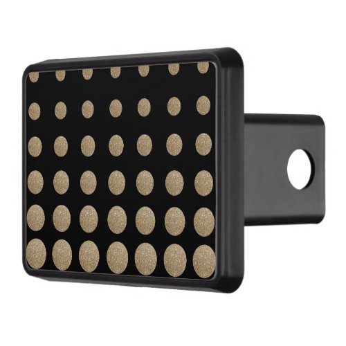 minimalist geometric black gold glitter polka dots hitch cover