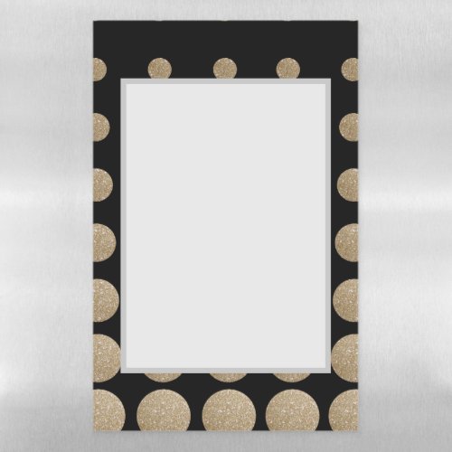 minimalist geometric black gold glitter polka dots magnetic dry erase sheet