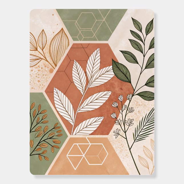 Minimalist Geometric & Botanical Canvas Art  Foam Board (Front)