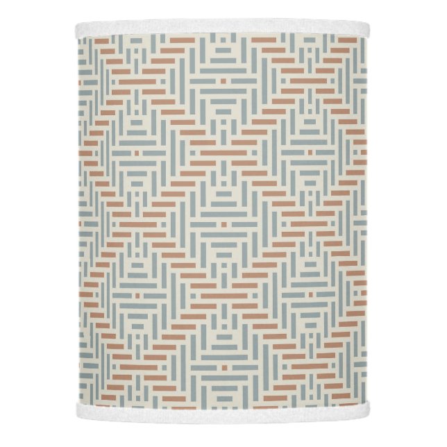 Minimalist geometric brown and blue grey  lamp shade (Front)