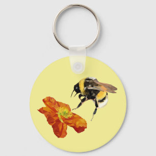 Minimalist Geometric Bumblebee/Poppy Key Chain