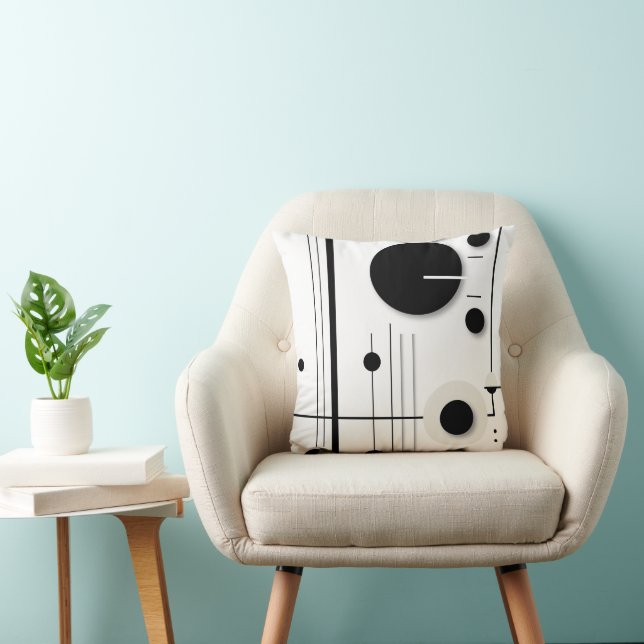 Minimalist Geometric Circle Symphony Lines Throw Pillow (Chair)