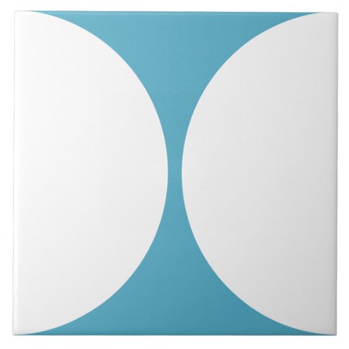 Minimalist Geometric Circle teal blue and white Ceramic Tile