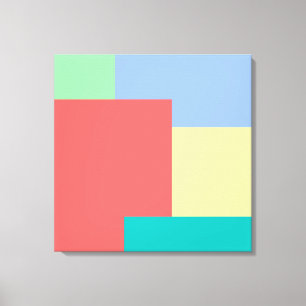 Minimalist Geometric Color Block Bright Colors Canvas Print