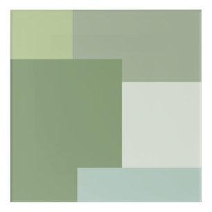 Minimalist Geometric Color Block Sage Green Tones Acrylic Print