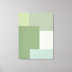Minimalist Geometric Color Block Sage Green Tones Canvas Print