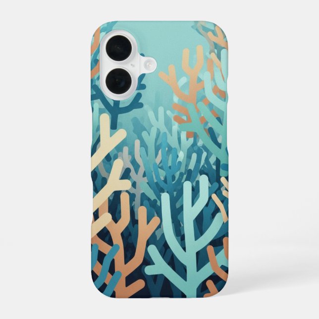 Minimalist Geometric Coral iPhone Case (Back)