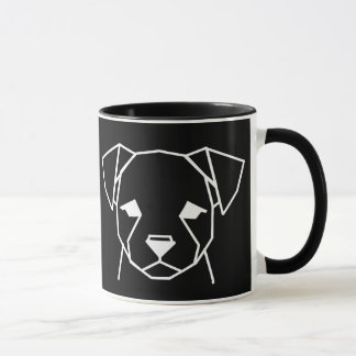 Minimalist Geometric Dog Black Coffee Mug