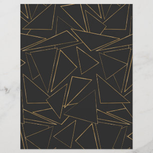 Minimalist Geometric Gold Black Strokes Triangles Letterhead
