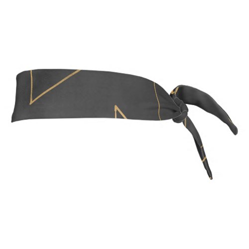 Minimalist Geometric Gold Black Strokes Triangles Tie Headband