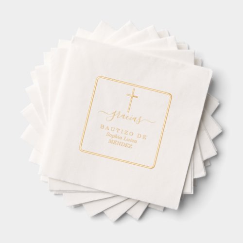 Minimalist Geometric Gold Real Foil Baptism