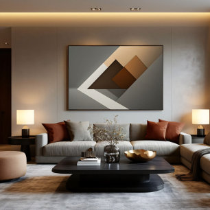 Minimalist Geometric Layered Abstract Canvas Print